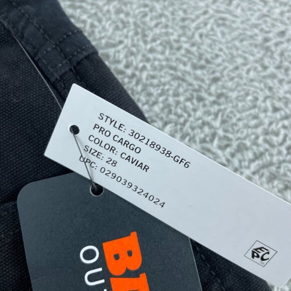 Bass Outdoor Mens Pro Cargo Shorts Size 28 Black Caviar Cotton Blend NWT 1415 - Picture 5 of 10